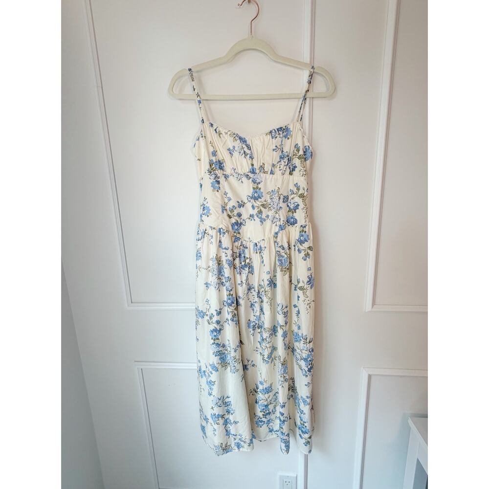 White Floral Cottagecore dress size S - Picture 3 of 10